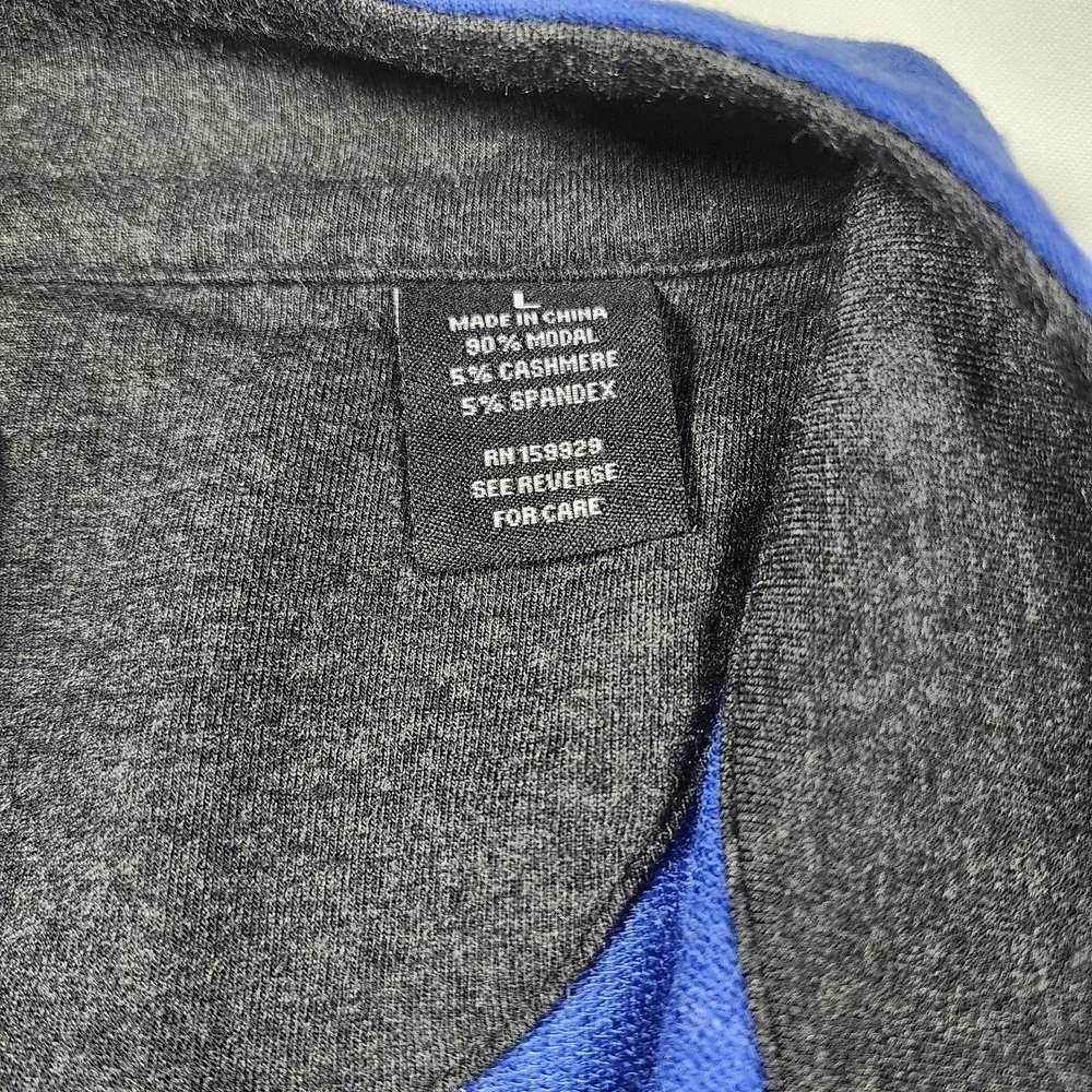 Half Zip Pullover Men's‎ LARGE Blue Cashmere Blend Luxury GolfFull Turn CashTec